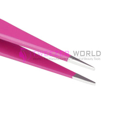 3pcs Pink Powder Coated Eyebrow Tweezers Set