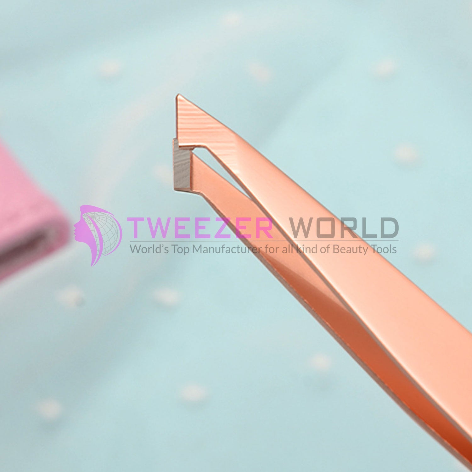 3pcs Titanium Coated Rose Gold Tweezers For Eyebrows Set