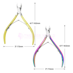 4 Pcs Cuticle Nipper Set Premium Cuticle Trimmer Gold and Rainbow