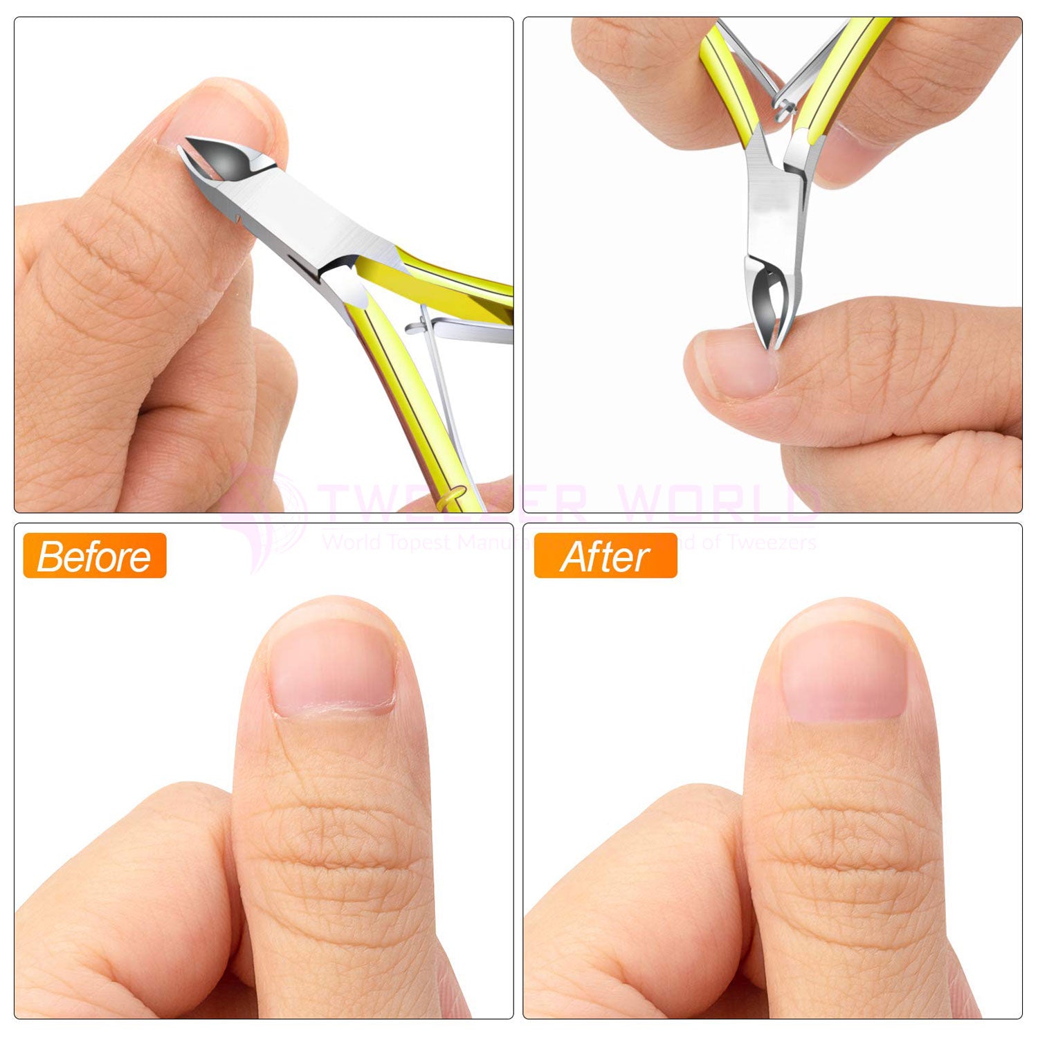 4 Pcs Cuticle Nipper Set Premium Cuticle Trimmer Gold and Rainbow