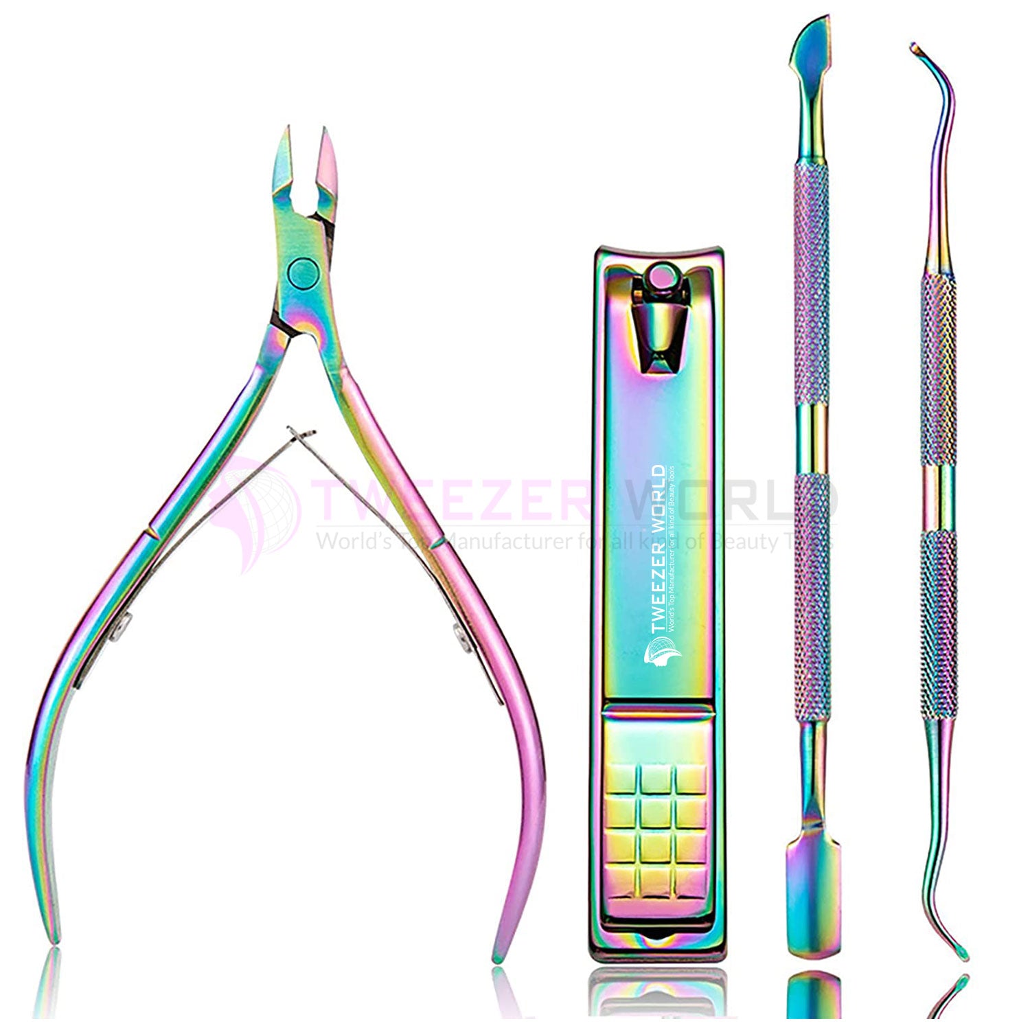 4 in 1 Set Nail Tools Cuticle Trimmer with Cuticle Pusher, Cuticle Remover