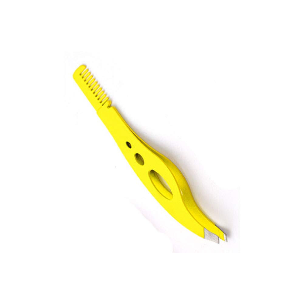 Double Sided Stainless Steel Eyebrow Grooming Tool(Yellow)