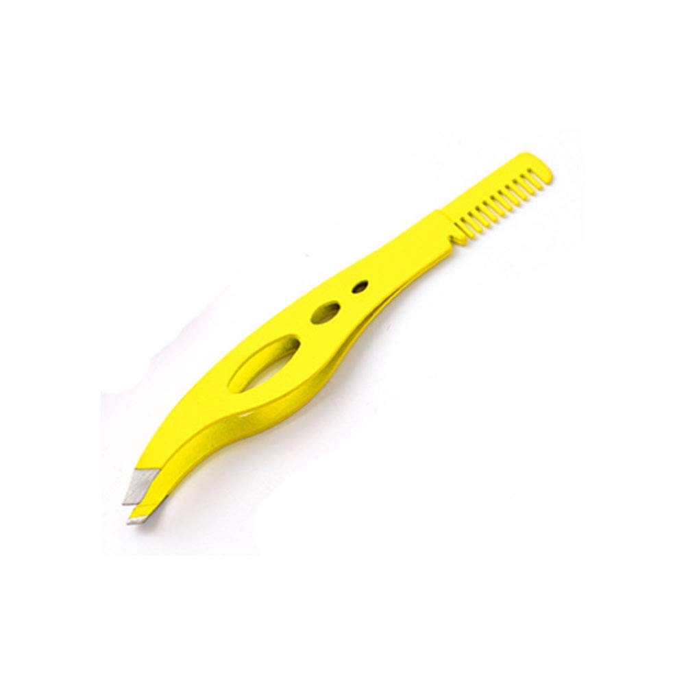 Double Sided Stainless Steel Eyebrow Grooming Tool(Yellow)