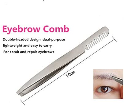 7Pcs with CASE, Grade TWEEZERS Precision Eyebrow Products in Travel Case with Scissor