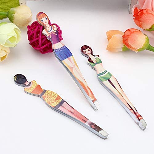 6Pcs Professional Girl Eyebrow Tweezer(random color)