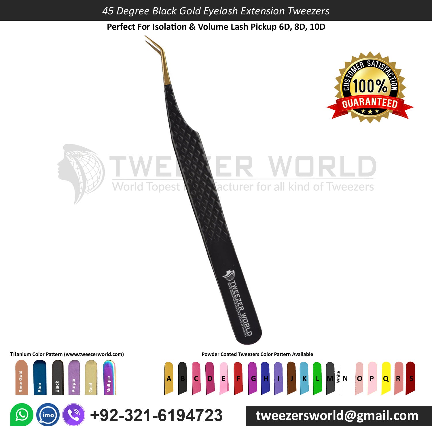 Professional Stainless Steel Different Types of Lash Tweezers Set