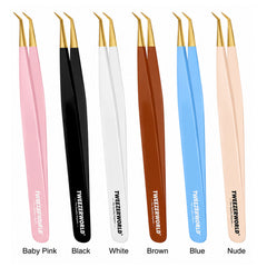 Gold 45° Angled Lash Tweezers | OEM Supplier