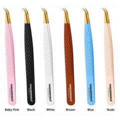 Gold 45° Lash Tweezers – 5–8 mm Tip Options