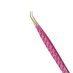 Diamond Grip 45 Degree Gold Tip Custom Eyelash Tweezers