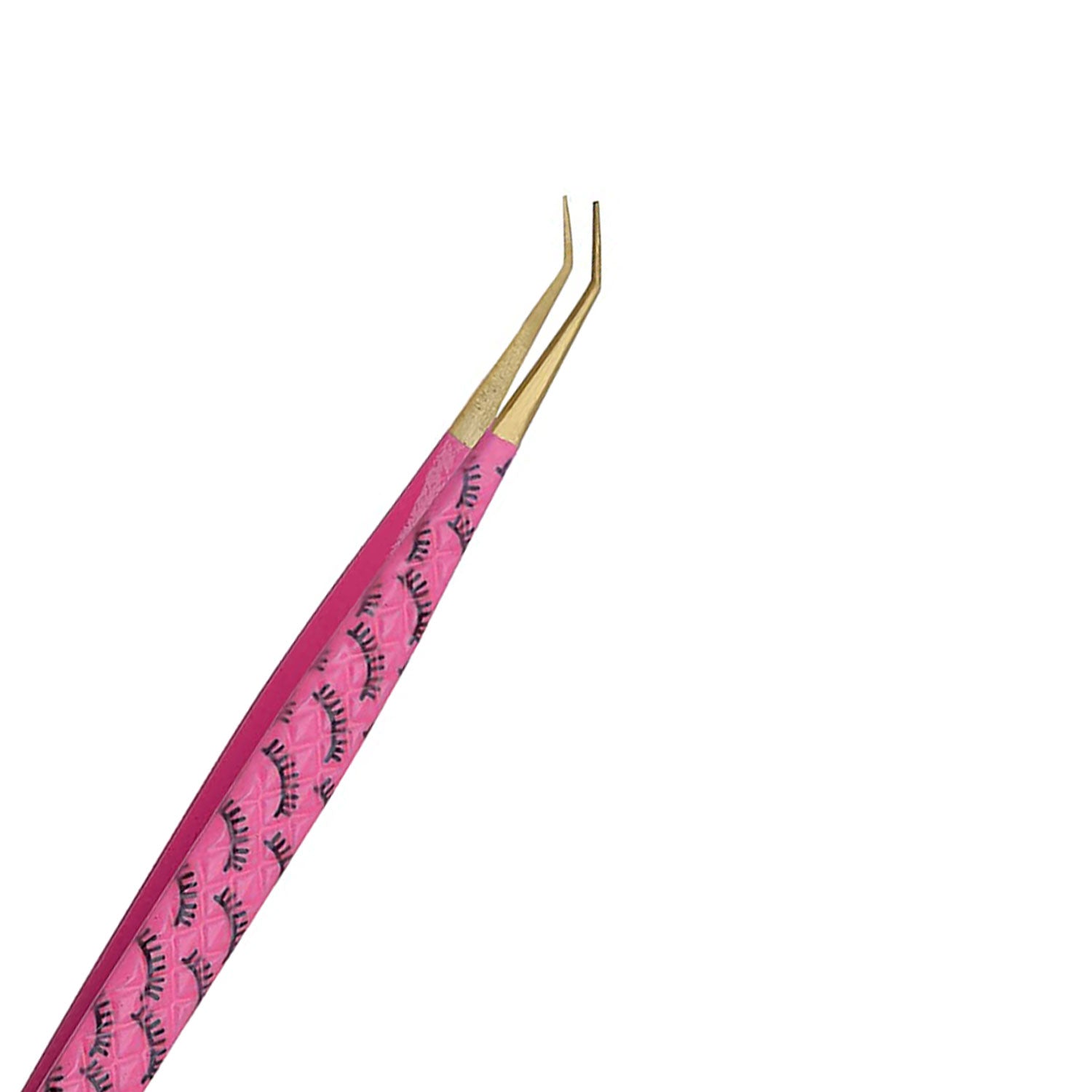 Diamond Grip 45 Degree Gold Tip Custom Eyelash Tweezers