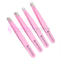 Wholesale Stainless Steel 4pcs Light Pink Set Best Eyebrow Tweezers For Men