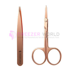 Top Seller 4pcs Rose Gold Set Best Eyebrow Tweezers Hair Plucker