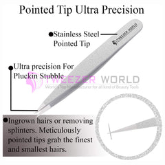 4Pcs White Eyebrow Tweezers Set Best Tweezers For Eyebrows