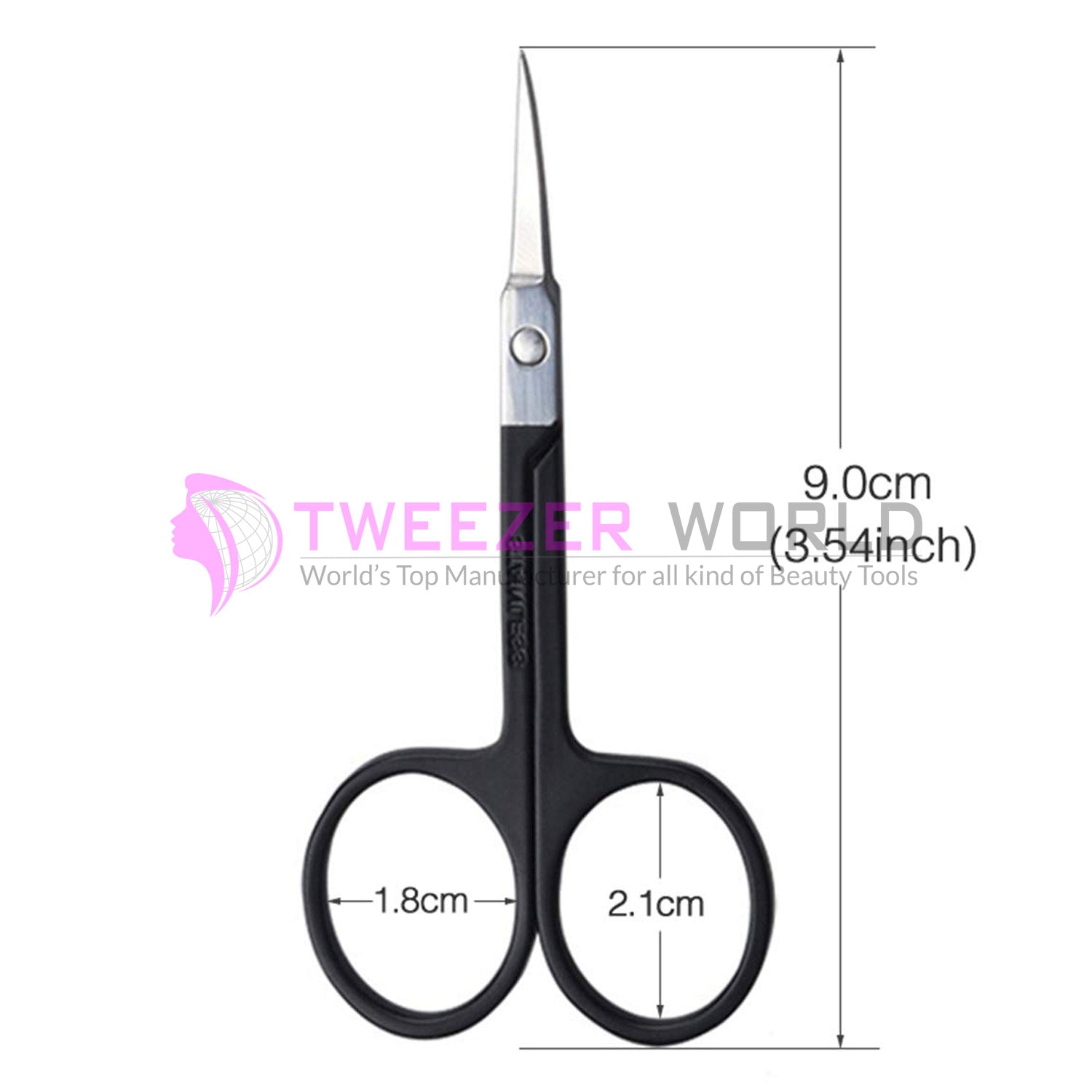 Best Quality 4pcs Black Powder Coated Eyebrow Tweezers &amp; Scissor Set