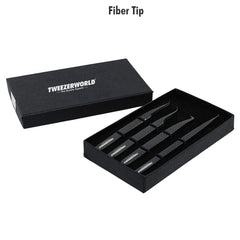 4pcs Black Eyelashes Tweezers Set - TWEEZER WORLD