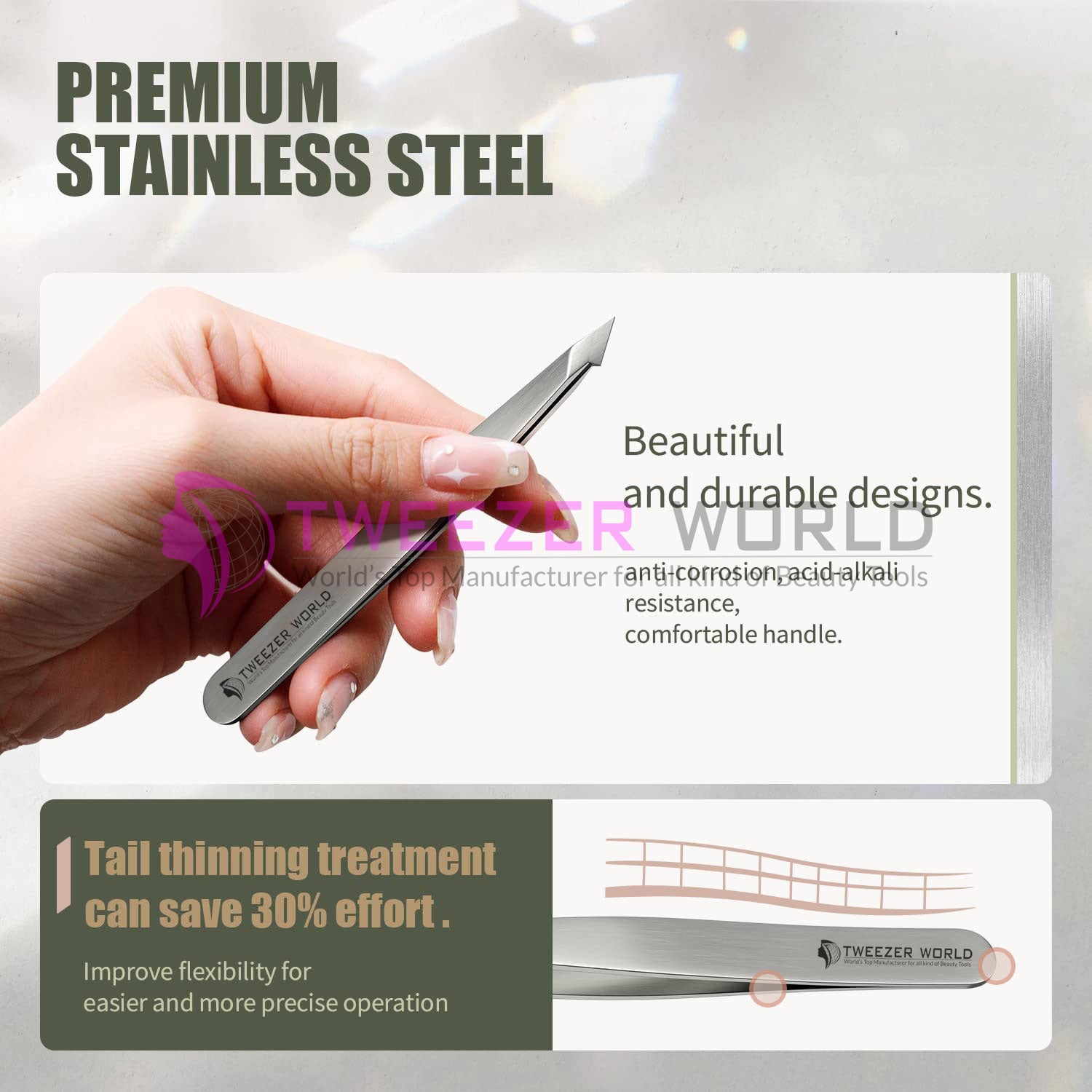 4pcs Best Seller Silver Best Eyebrow Tweezers For Hair Set