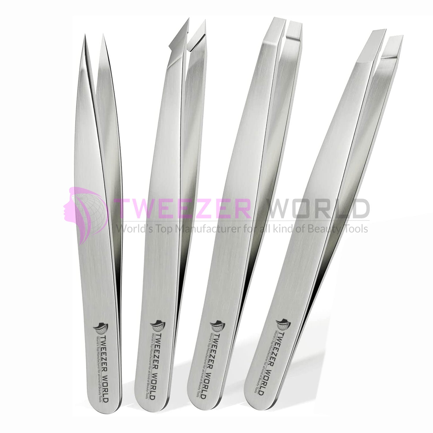 4pcs Best Seller Silver Best Eyebrow Tweezers For Hair Set