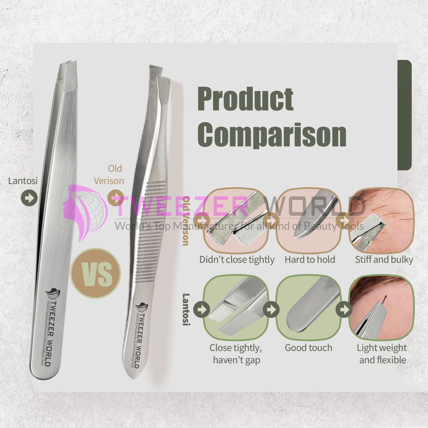 4pcs Best Seller Silver Best Eyebrow Tweezers For Hair Set