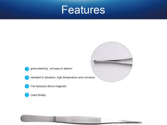 Stainless Steel Straight Pointed Tweezers with Serrated Tip