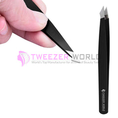 5pcs Professional Brow Tweezers & Scissor Best Quality Black Set