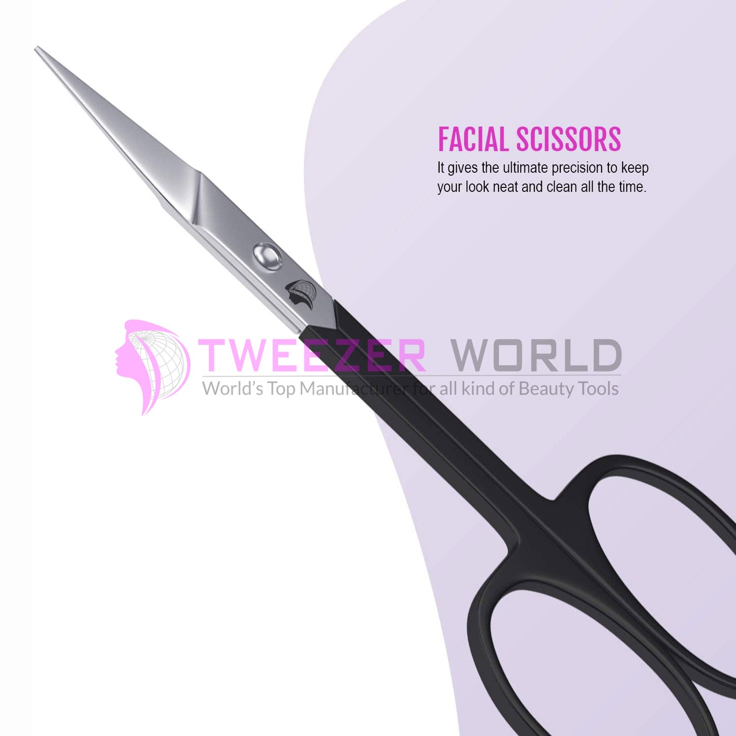 Amazon Hot Seller 5pcs Black Set Scissor Tweezers For Eyebrows