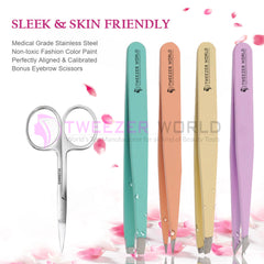 Amazon Best Selling 5pcs Eyebrow Tweezers Plucker Set With Scissor