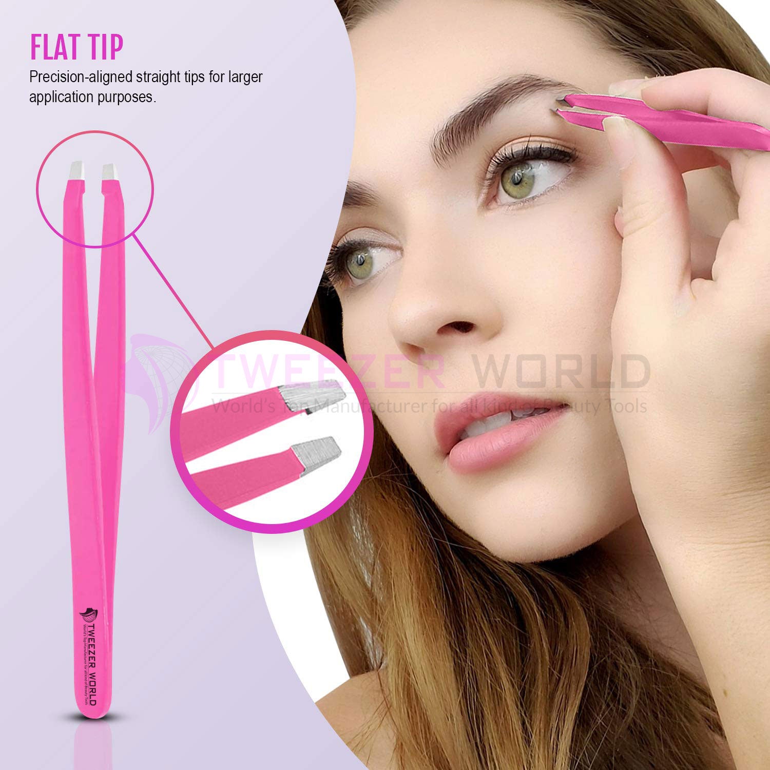 Top Rated 5pcs Hot Pink Eyebrow Tweezers Set Best Slanted Tweezers