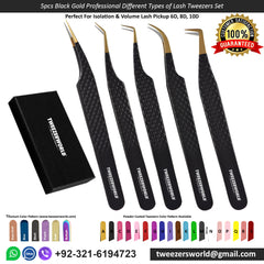 Lash Extension Tweezers Professional Fiber Tip Lash Tweezers Set