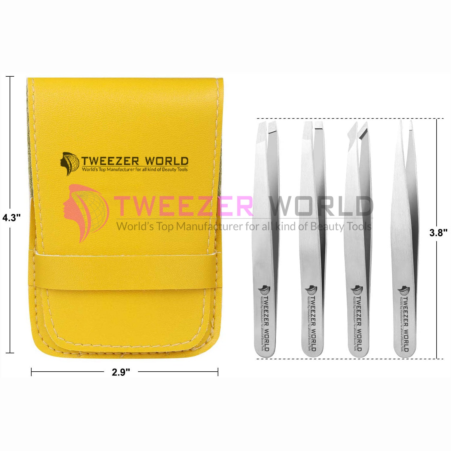 Top Rated 5pcs Silver Best Tweezers For Eyebrow Set With Scissor