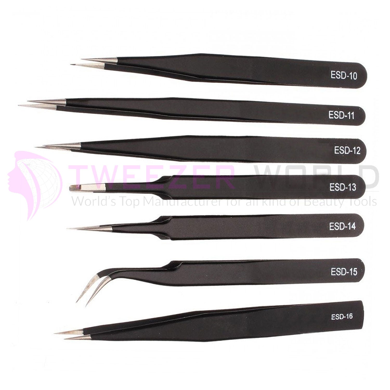 Professional ESD Anti-Static Stainless Steel Tweezers Set Tweezer Maintenance tool set