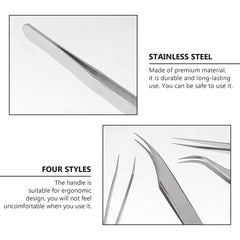 4pcs Eyelash Grafting Tweezers