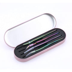 4 PCS Stainless Steel Curved Tip Precision Tweezers (Rainbow)