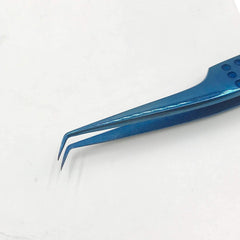 Japanese Steel Plasma Coating 12cm 45 Degree Angle Eyelash Tweezers