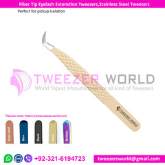 Powder Coated Nude Color With Stainless Steel Fiber Tip Eyelash Extension Tweezer