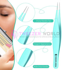 Top Rated 6pcs Needle Point Blue Nose Facial Hair Eyebrow Tweezers Set