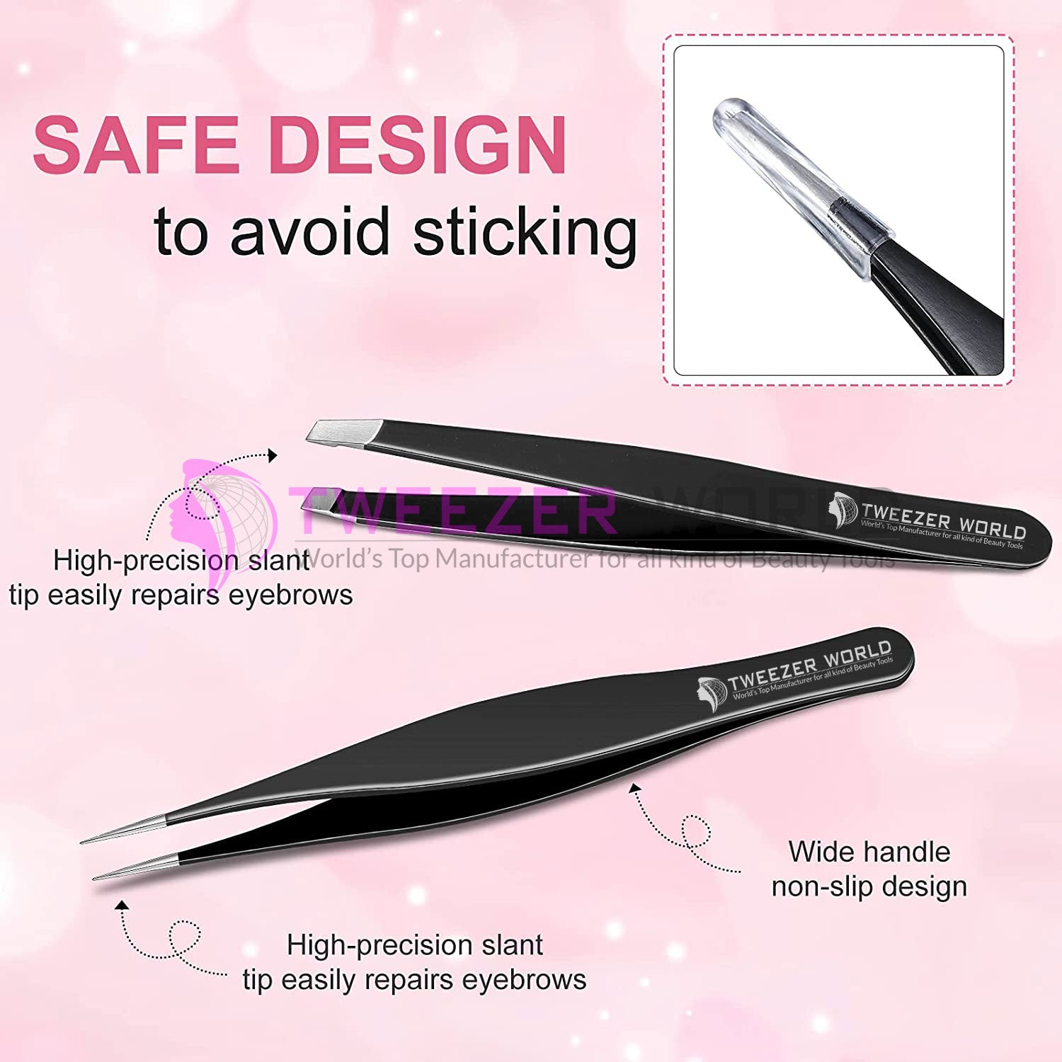 6cs Multiple Colors &amp; Style Professional Eyebrow Tweezers Set