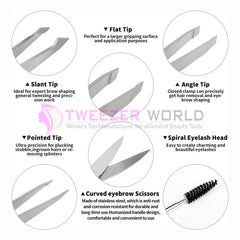 Amazon Hot Selling 6pcs Premium Quality Eyebrow Tweezers Set