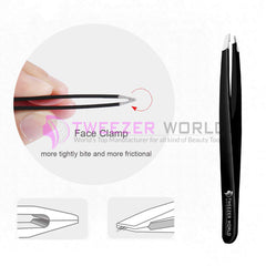 6Pcs Black Eyebrow Tweezers Set With Comb Women's Facial Hair Remover