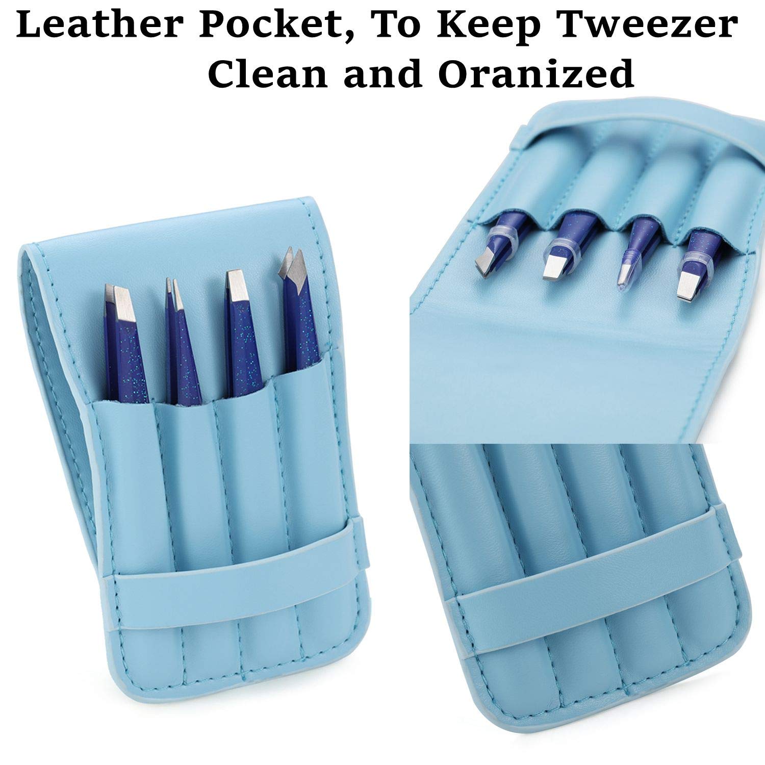 4pcs Hair Removal Tool Set With Leather Case