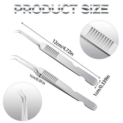 Stainless Steel 45 Degree Curved Tweezers Eyelash Applicator Tools