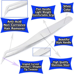 Professional Precision Volume Lash Tweezers 45 Degree Curved Angled