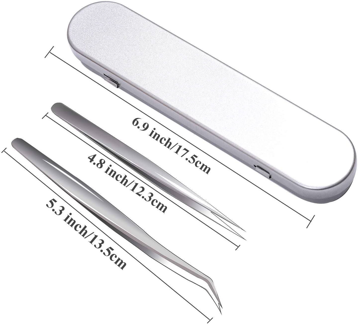 Pro 2 Pieces Isolation and Volume Lash Extension Tweezers set