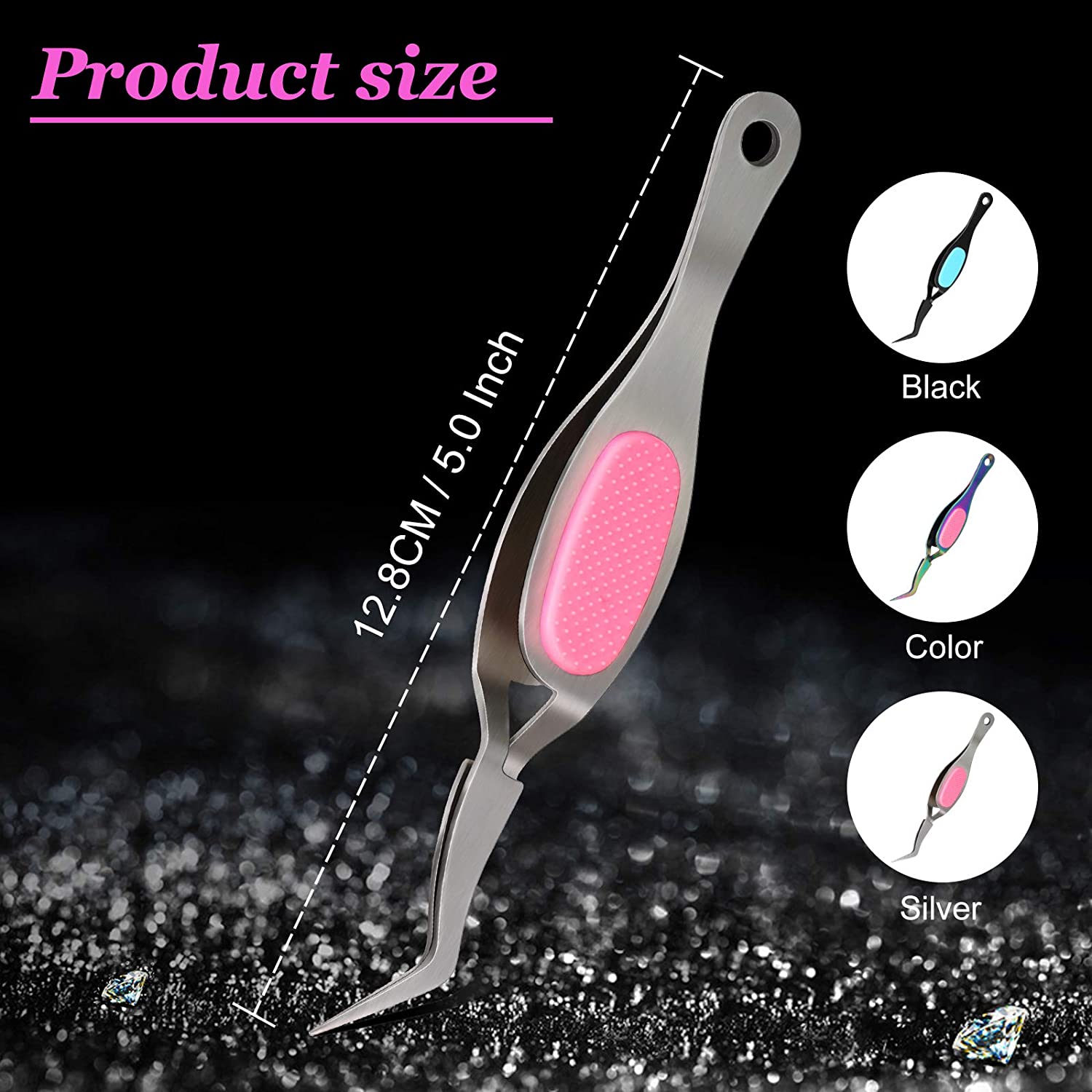 3 Pieces Crossing Locking Curved Craft Tweezers Pointed Tip Tweezers