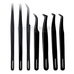 Black Tweezers 7pcs Complete Professional Eyelash Extension  Set
