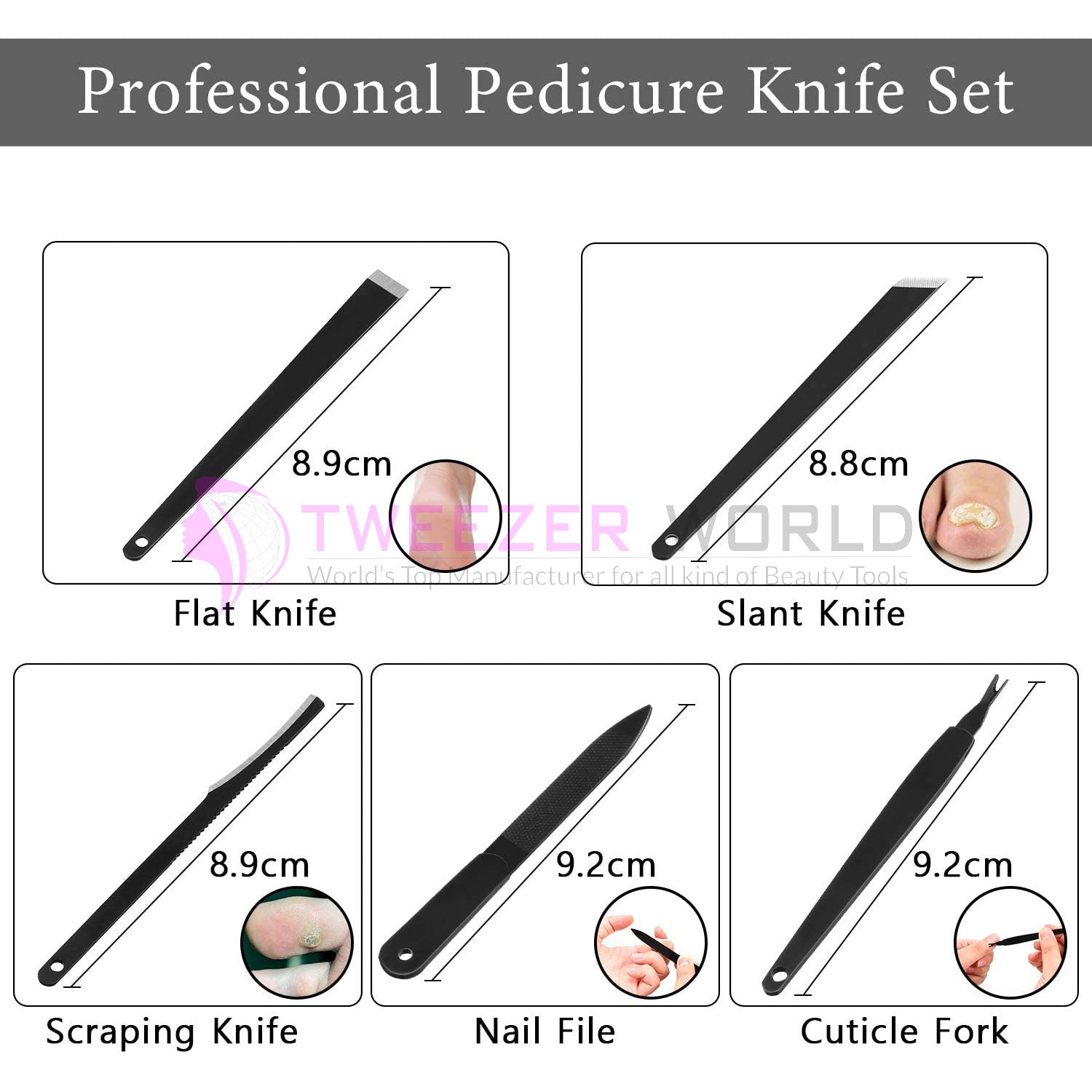 8 Pcs Toenail Knife Set Stainless Steel Nail Knifes And Foot Grooming Kit