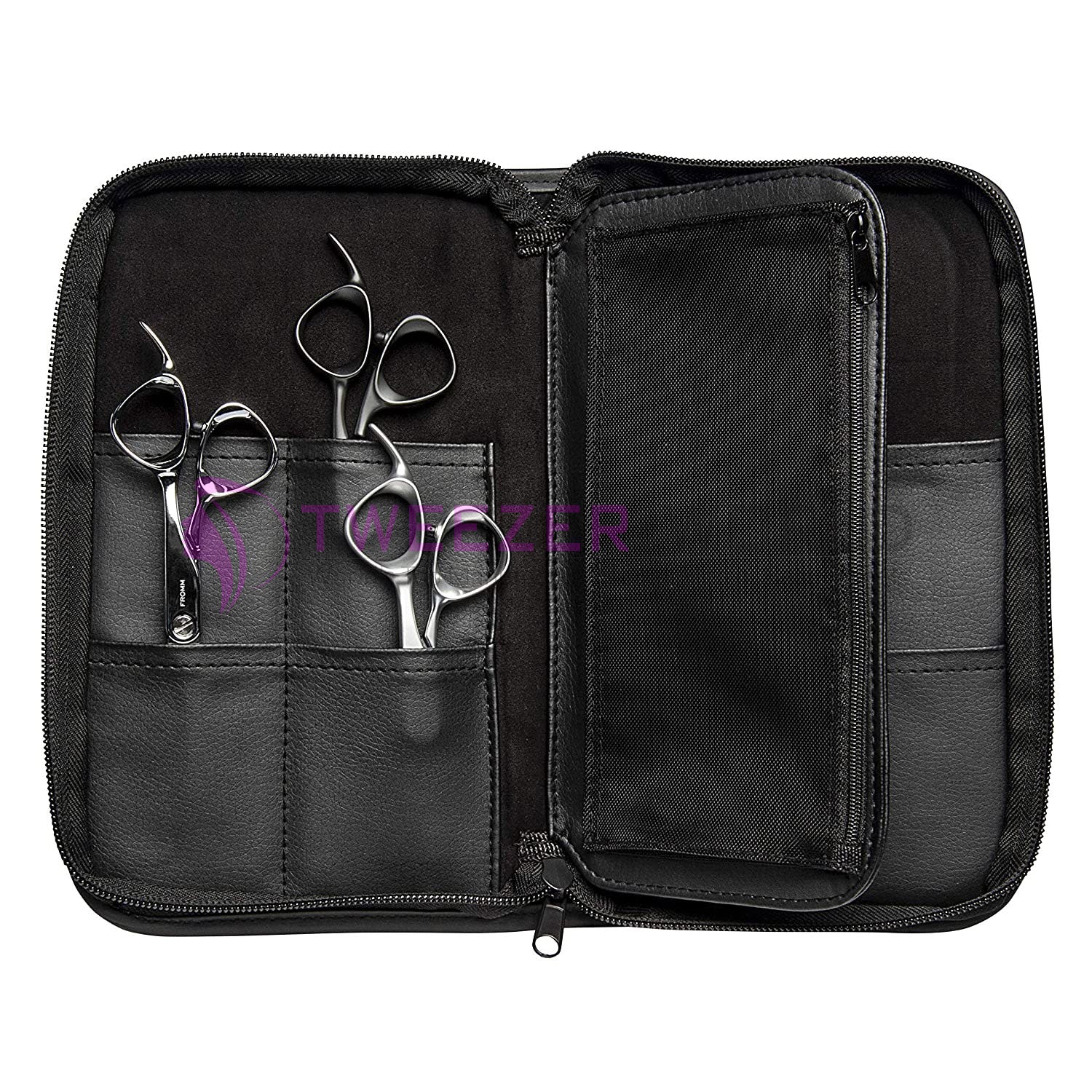 Best Quality 8-Piece Zip Shear Tool Case for Stylists and Barbers Packing