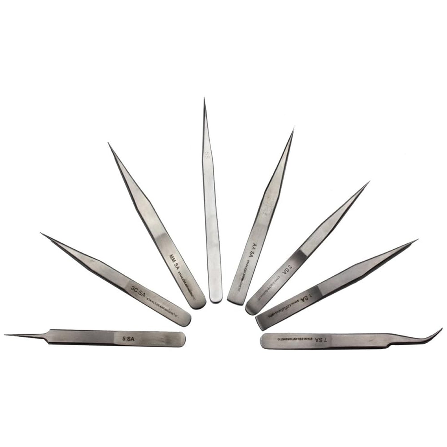 8pcs Stainless Tweezers set -  TWEEZER WORLD