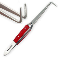 90 Angle Cross Lock Fiber Grip Tweezers Watch Repair & Soldering