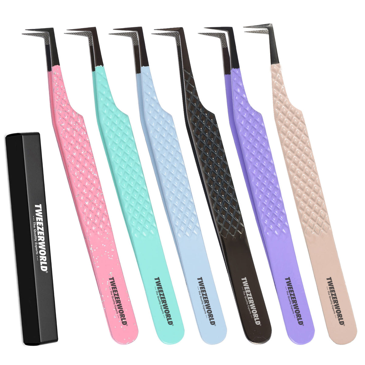 Lash Tweezers Fiber Tip L-Shape Point – Professional Volume Lash Extension Tweezers