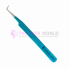 Professional 90 Degree Blue Handle Best Eyelash Tweezers